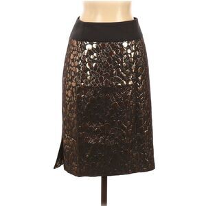 The Limited Metallic Jacquard High Waist Pencil Skirt Women’s 0 Black Gold NWT